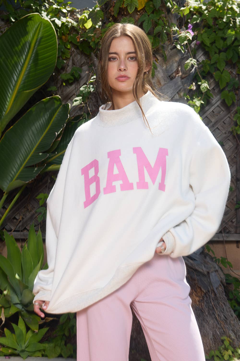 MAHJONG | Reversible "MAHJ"&"BAM" MockNeck Sweatshirt