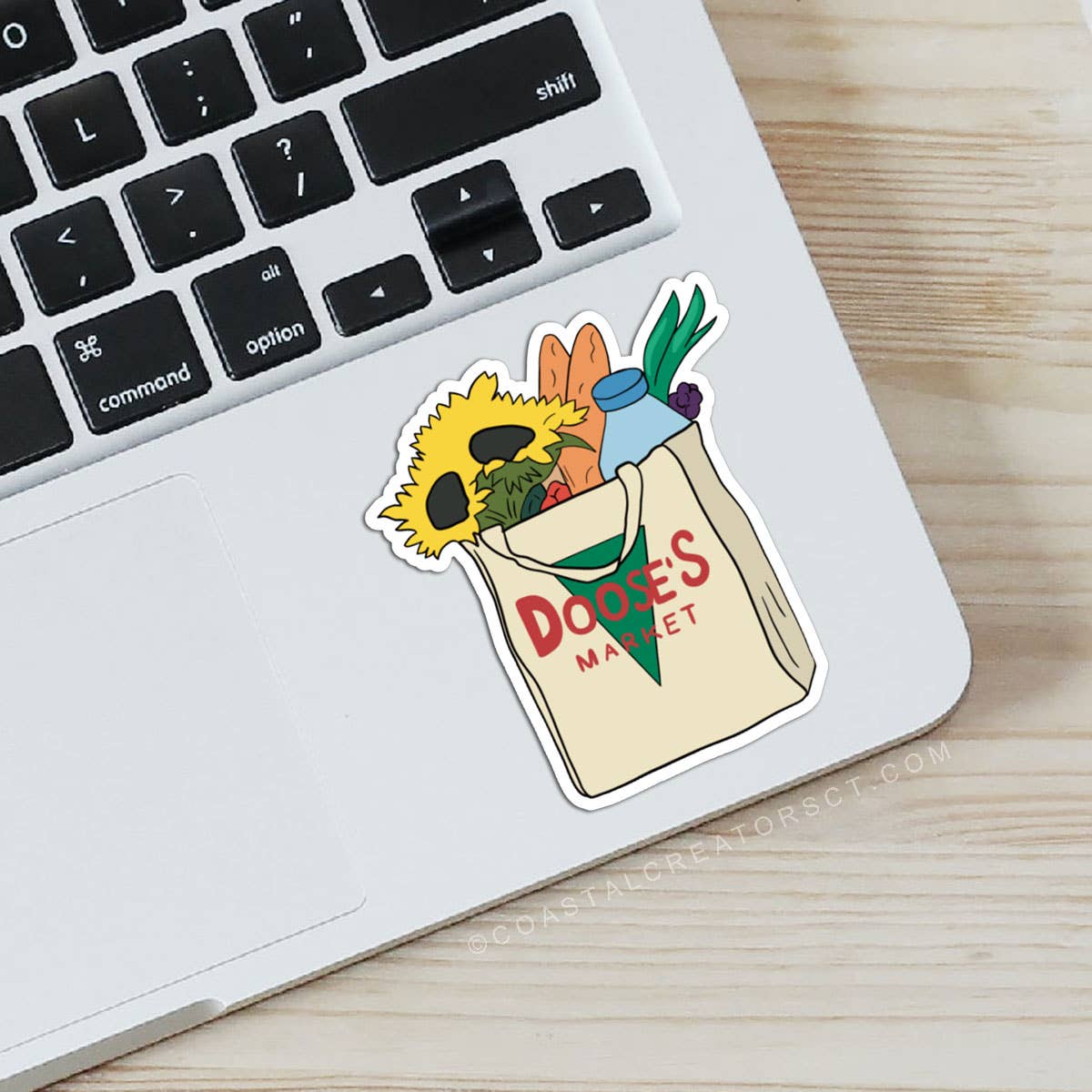 Gilmore Girls Doose's Market Laptop Sticker: Packaged