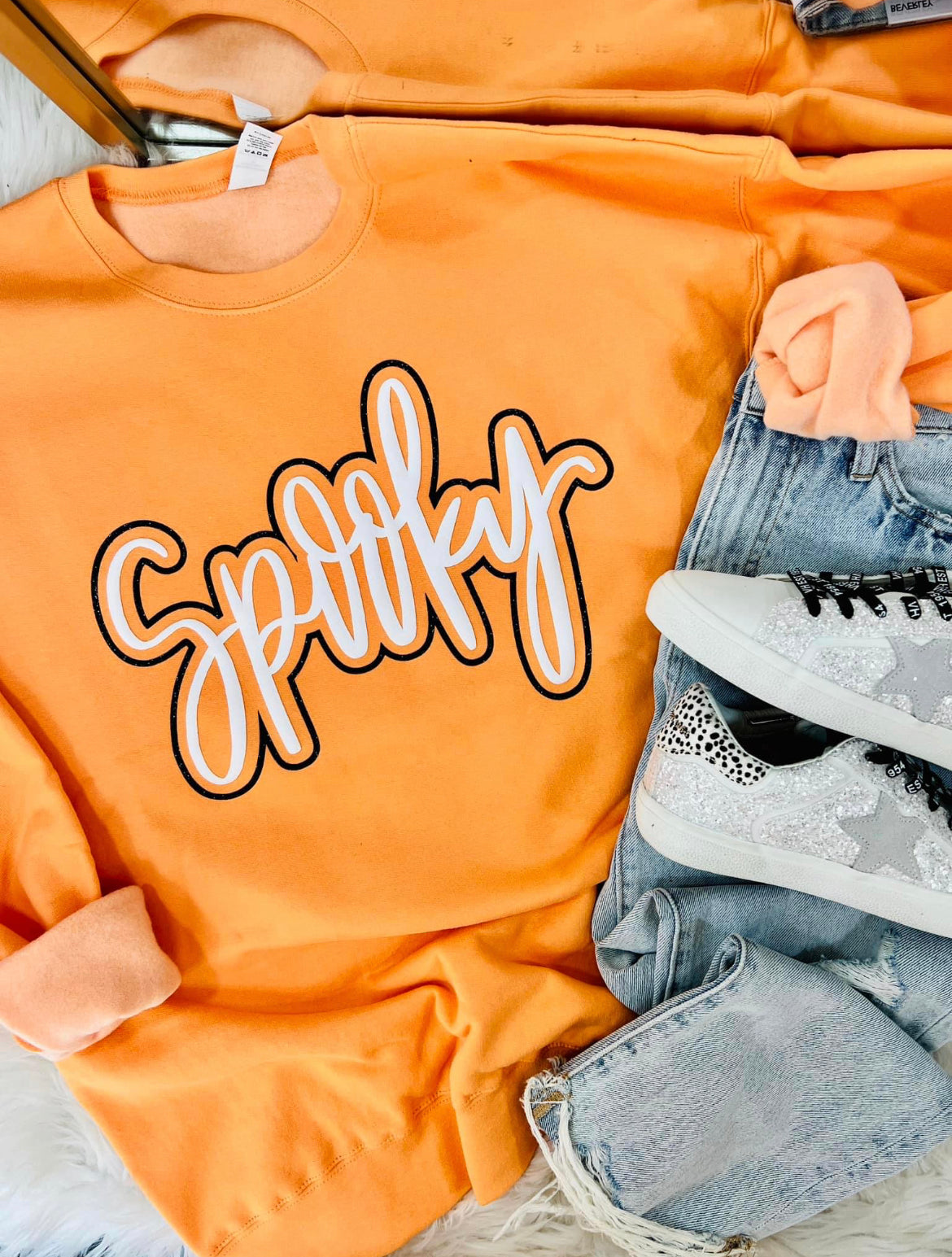 Spooky Glitter Puff Sweatshirt