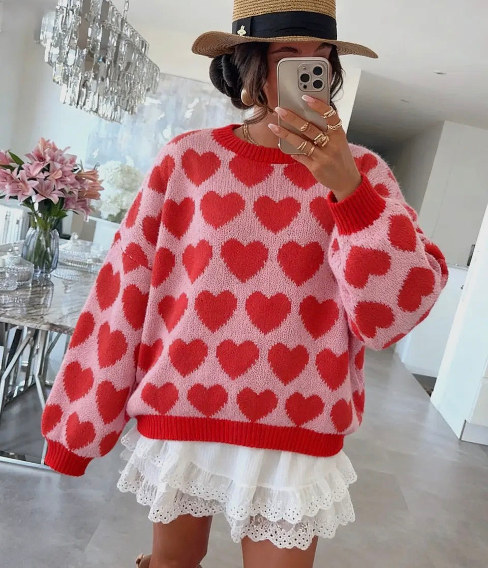 Slouchy Heart Sweater