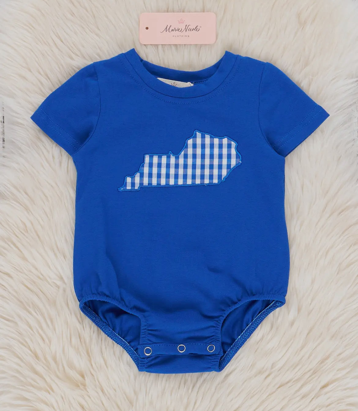 Kentucky Embroidered Gingham Onesie