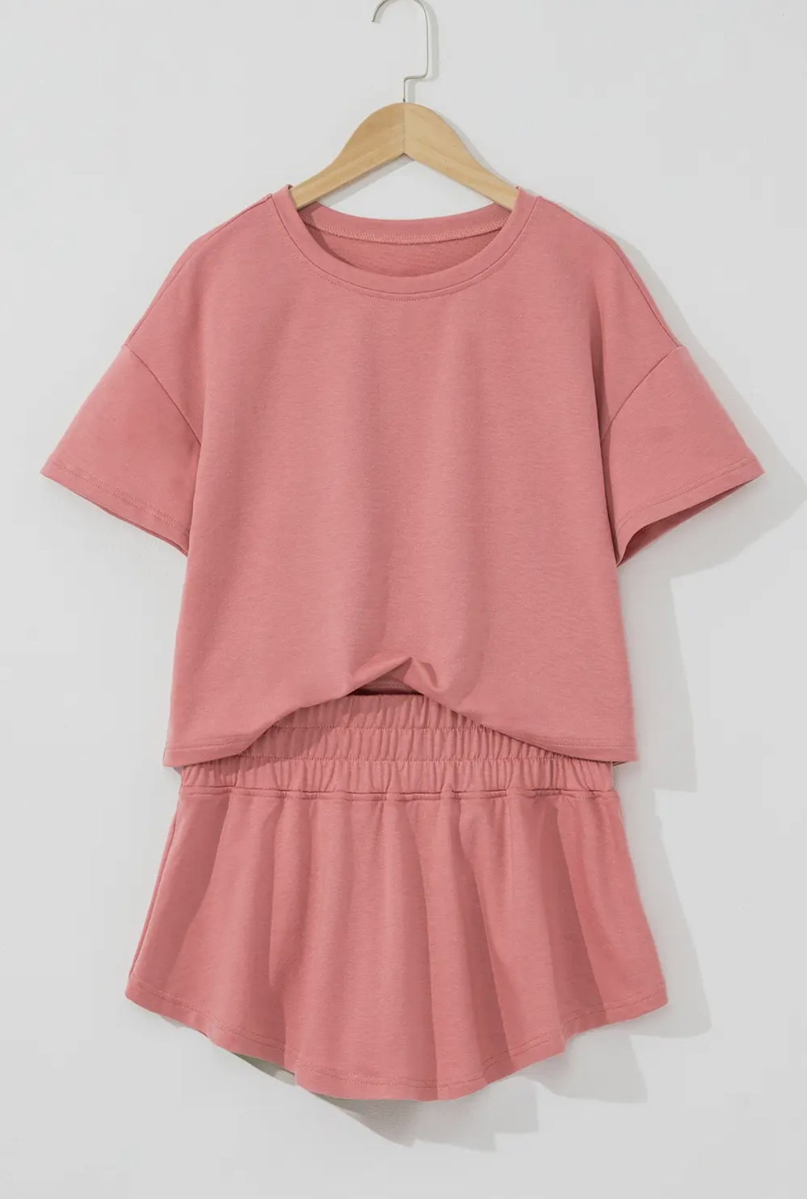 Cropped Tee and Skort Pink