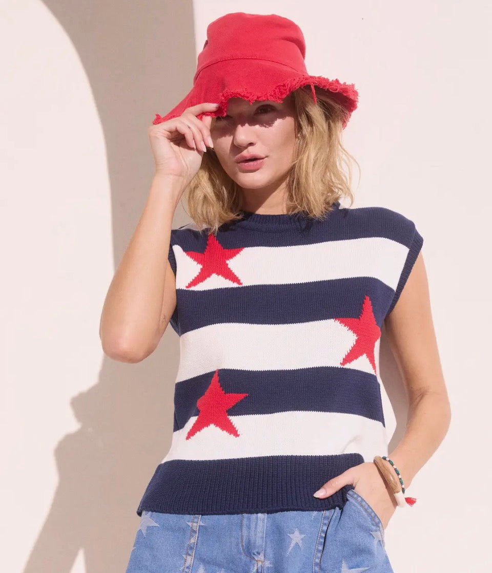 Stars and Stripes Knit Sweater