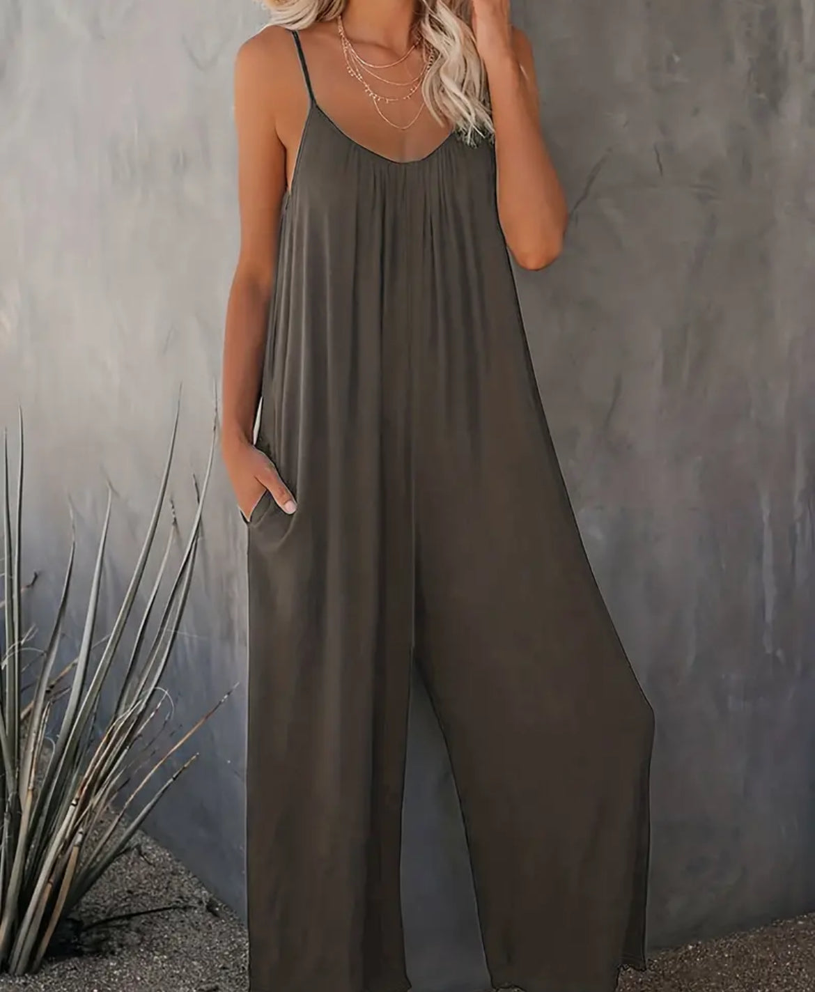 Stretchy Pant Jumpsuit Olive