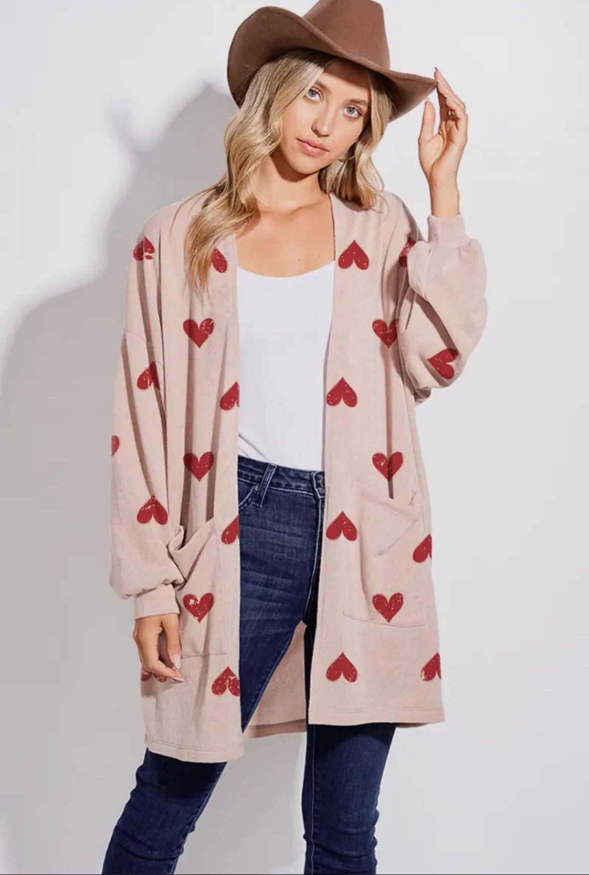 Pink Heart Cardigan
