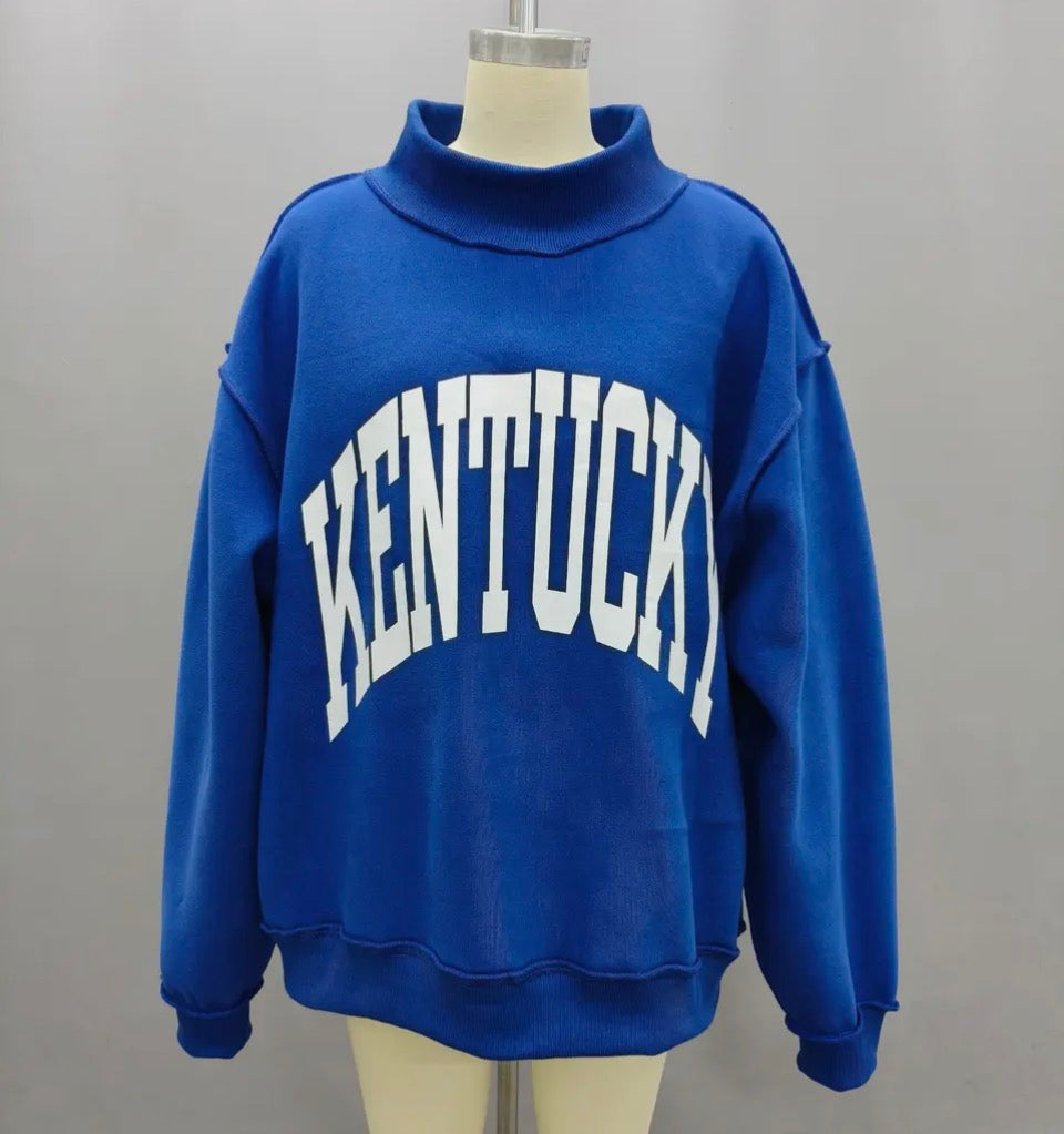 Kentucky Blue Reversible Mock Neck