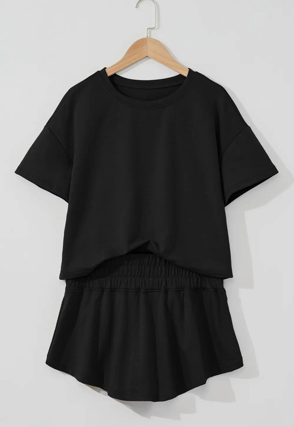 Cropped Tee and Skort Black