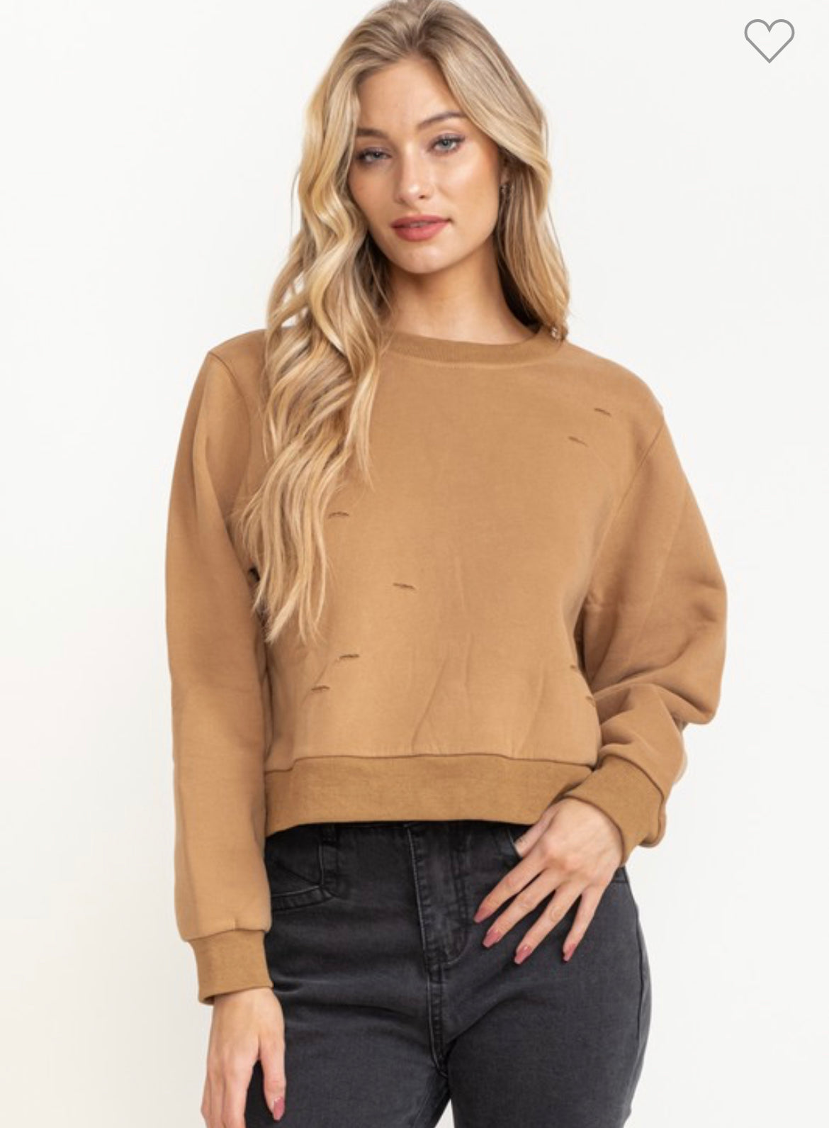 Distressed Fringe Sweatshirt