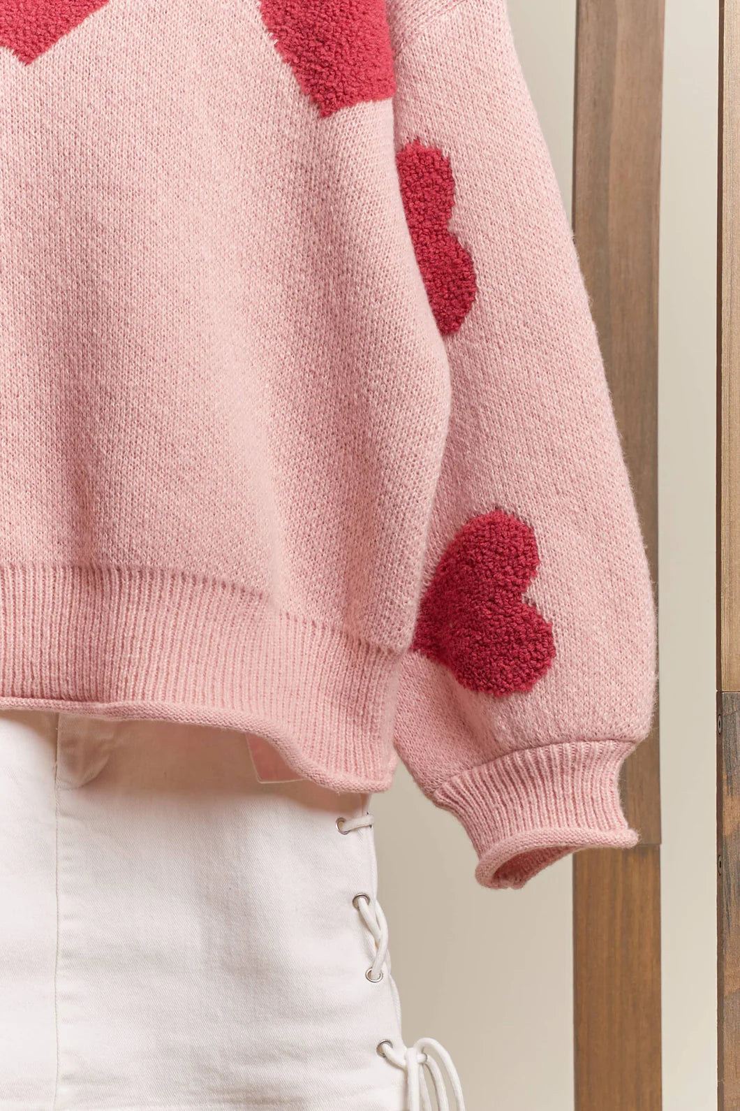 Heart Patched Loose Sweater