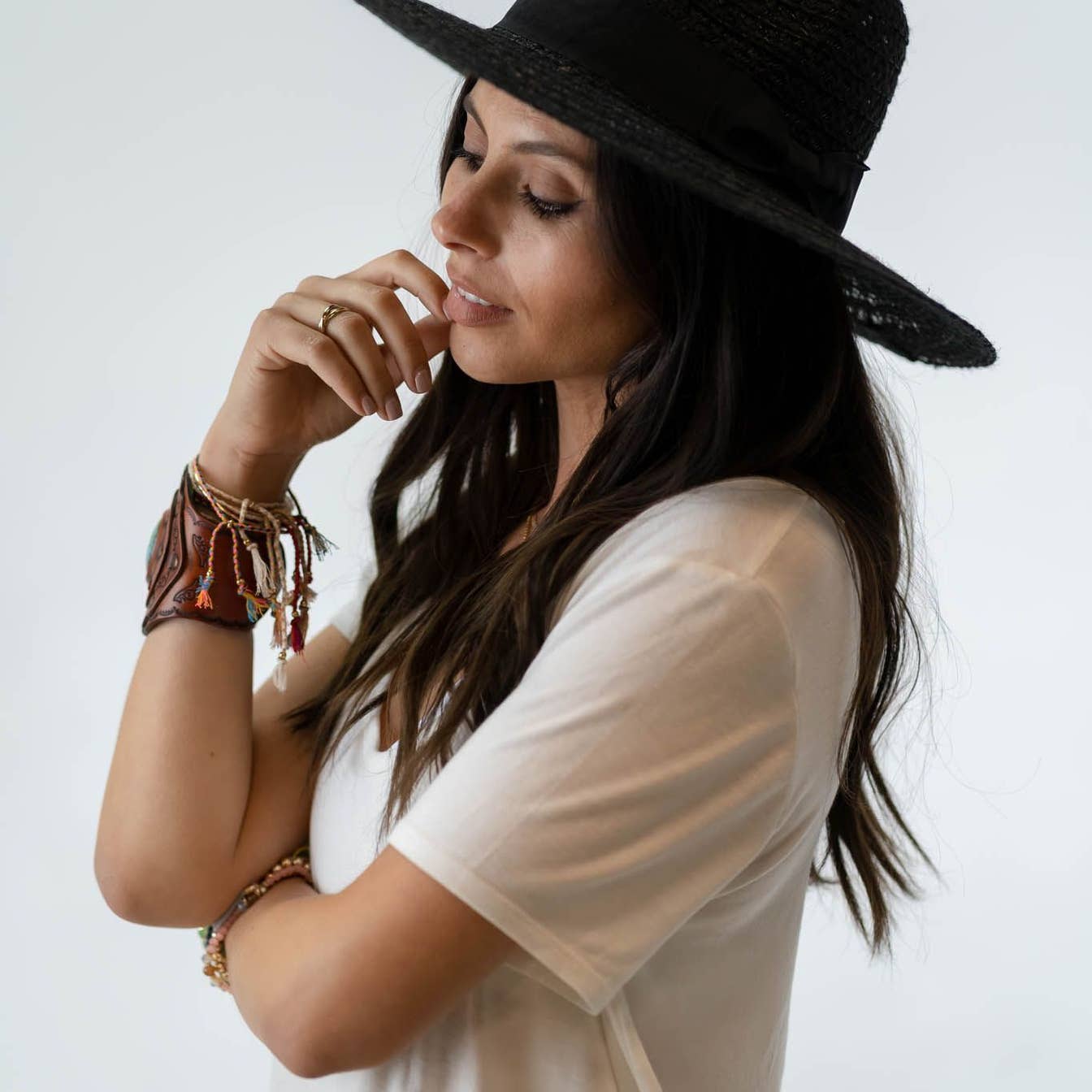 Whimsy Straw Hat in Black