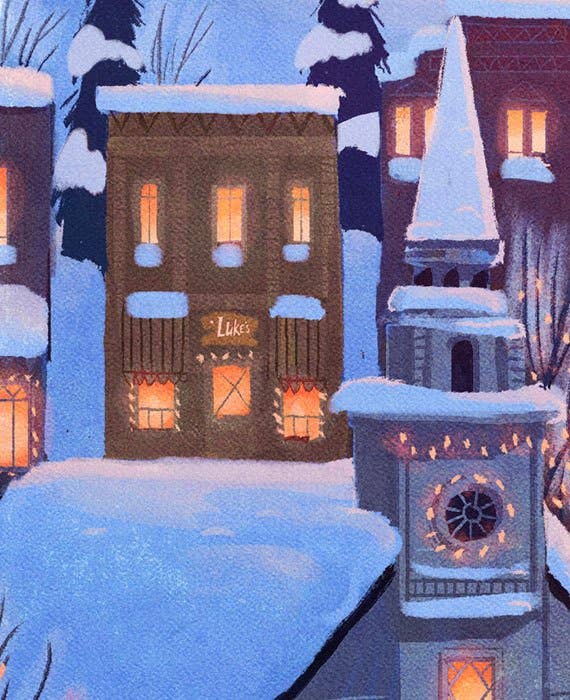 Stars Hollow Winter Holiday Poster (for Gilmore Girls fans): 11 x 17" inches