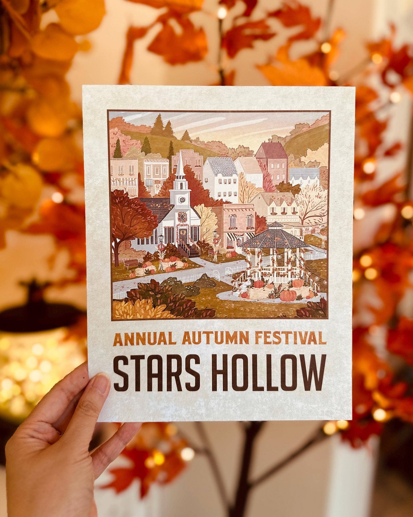 Stars Hollow "Autumn Festival" Travel Poster (for Gilmore Girls fans): 11 x 17" inches