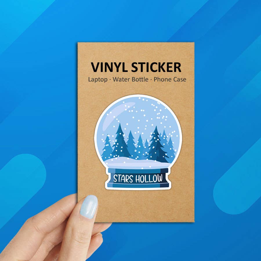 Gilmore Girls Stars Hollow Snow Globe Laptop Sticker: Packaged