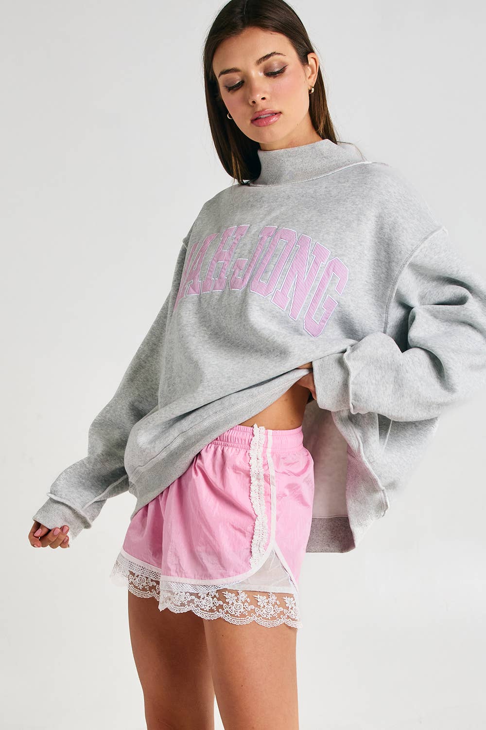 MAHJONG | Mahjong Embroidery Mock Neck