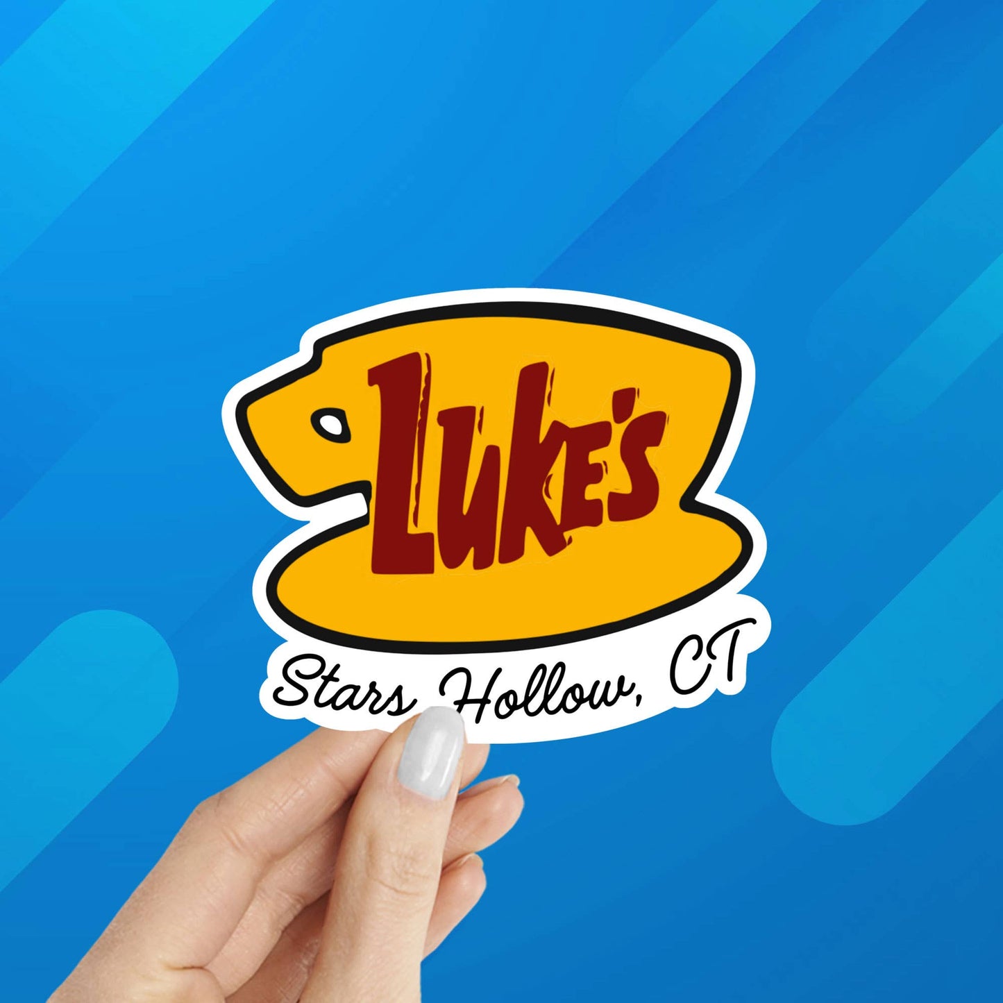 Gilmore Girls Luke's Coffee Shop Laptop Sticker: Packaged