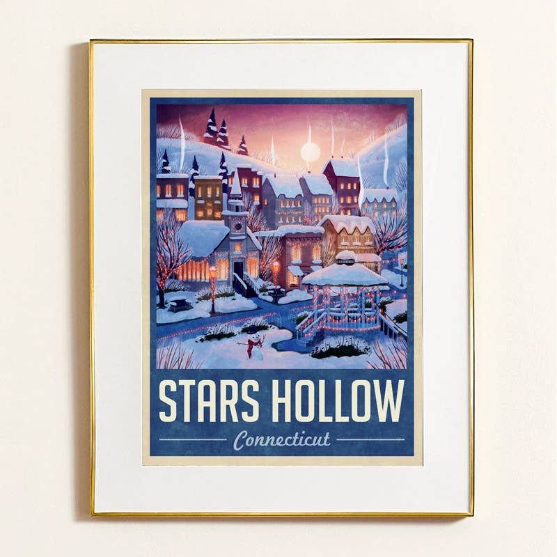 Stars Hollow Winter Holiday Poster (for Gilmore Girls fans): 11 x 17" inches