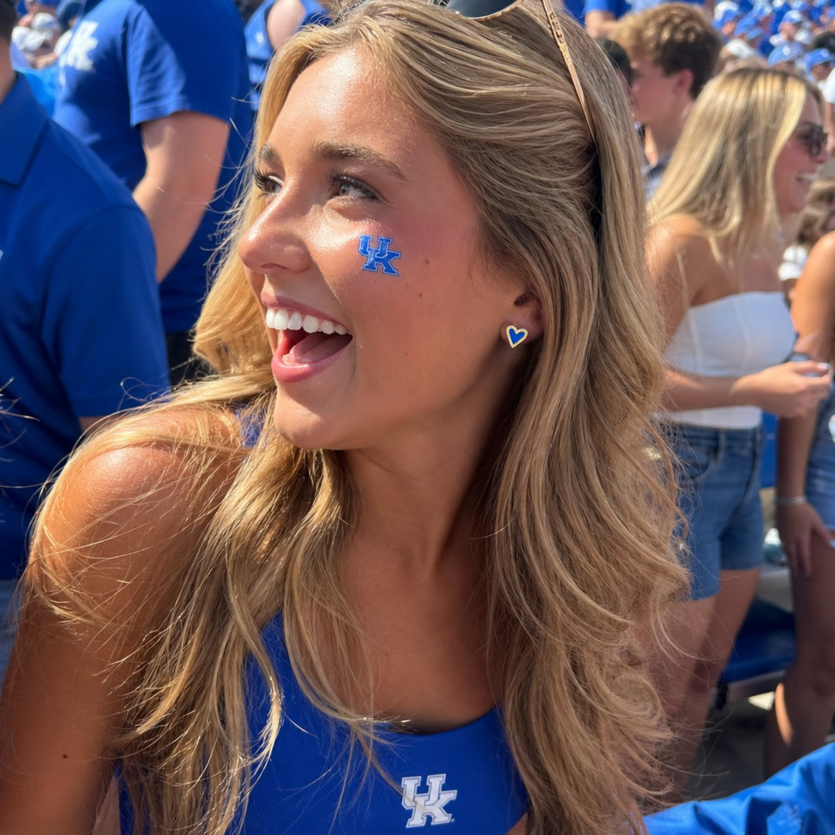 University of Kentucky Heart Studs on Logo Pennant Flag