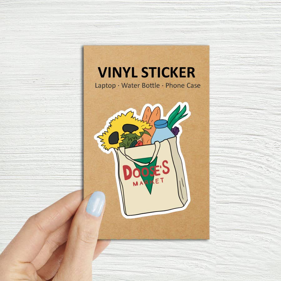 Gilmore Girls Doose's Market Laptop Sticker: Packaged
