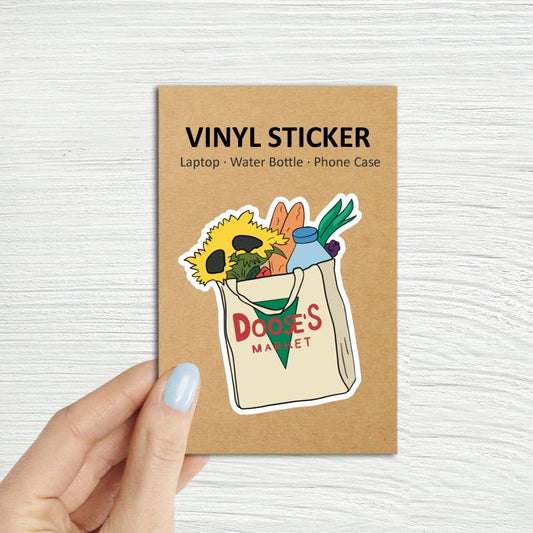 Gilmore Girls Doose's Market Laptop Sticker: Packaged