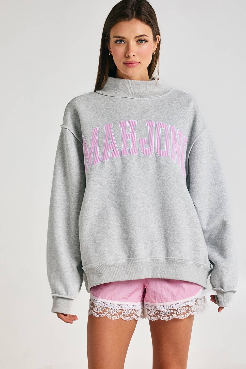 MAHJONG | Mahjong Embroidery Mock Neck