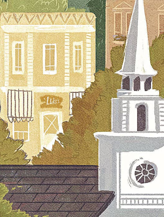 Stars Hollow Vintage Travel Poster - Red  (for Gilmore Girls fans): 11 x 17" inches
