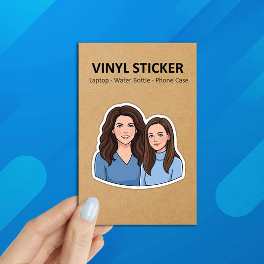 Gilmore Girls Inspired Lorelai & Rory Laptop Sticker: Packaged