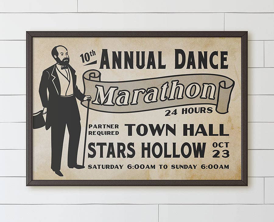 Stars Hollow Dance Marathon Poster - Heritage Series for Gilmore Girls fans: Print Only / 11 x 17" inches
