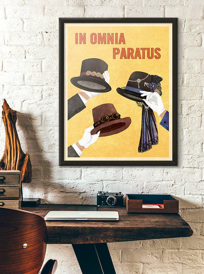 In Omnia Paratus Steampunk Hats Poster (for Gilmore Girls fans): 11 x 17" inches