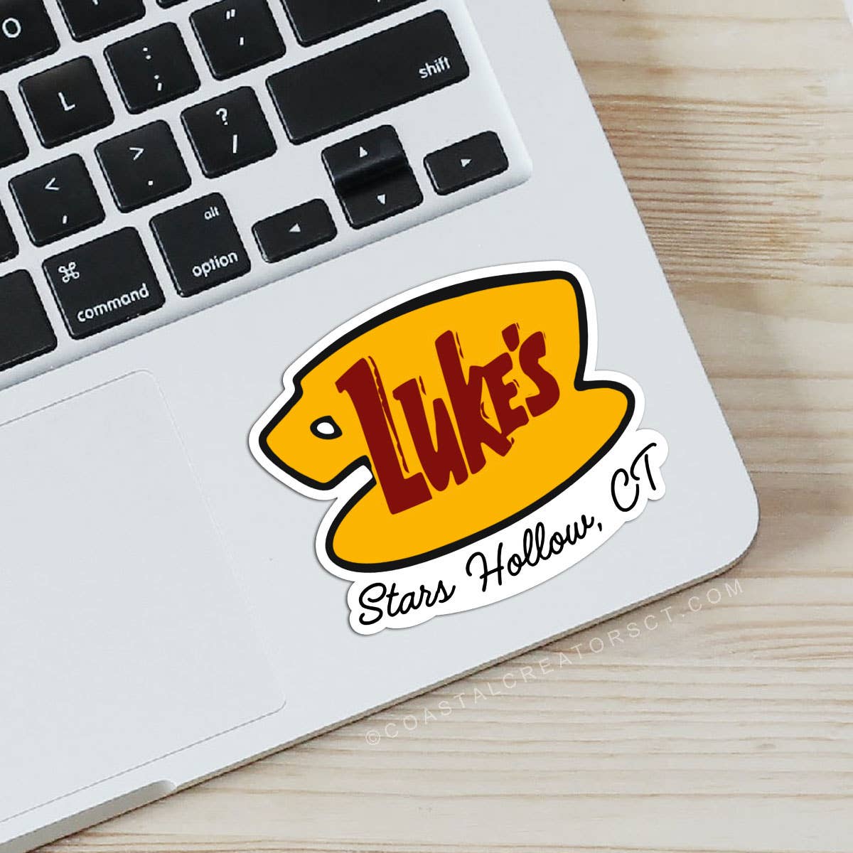 Gilmore Girls Luke's Coffee Shop Laptop Sticker: Packaged
