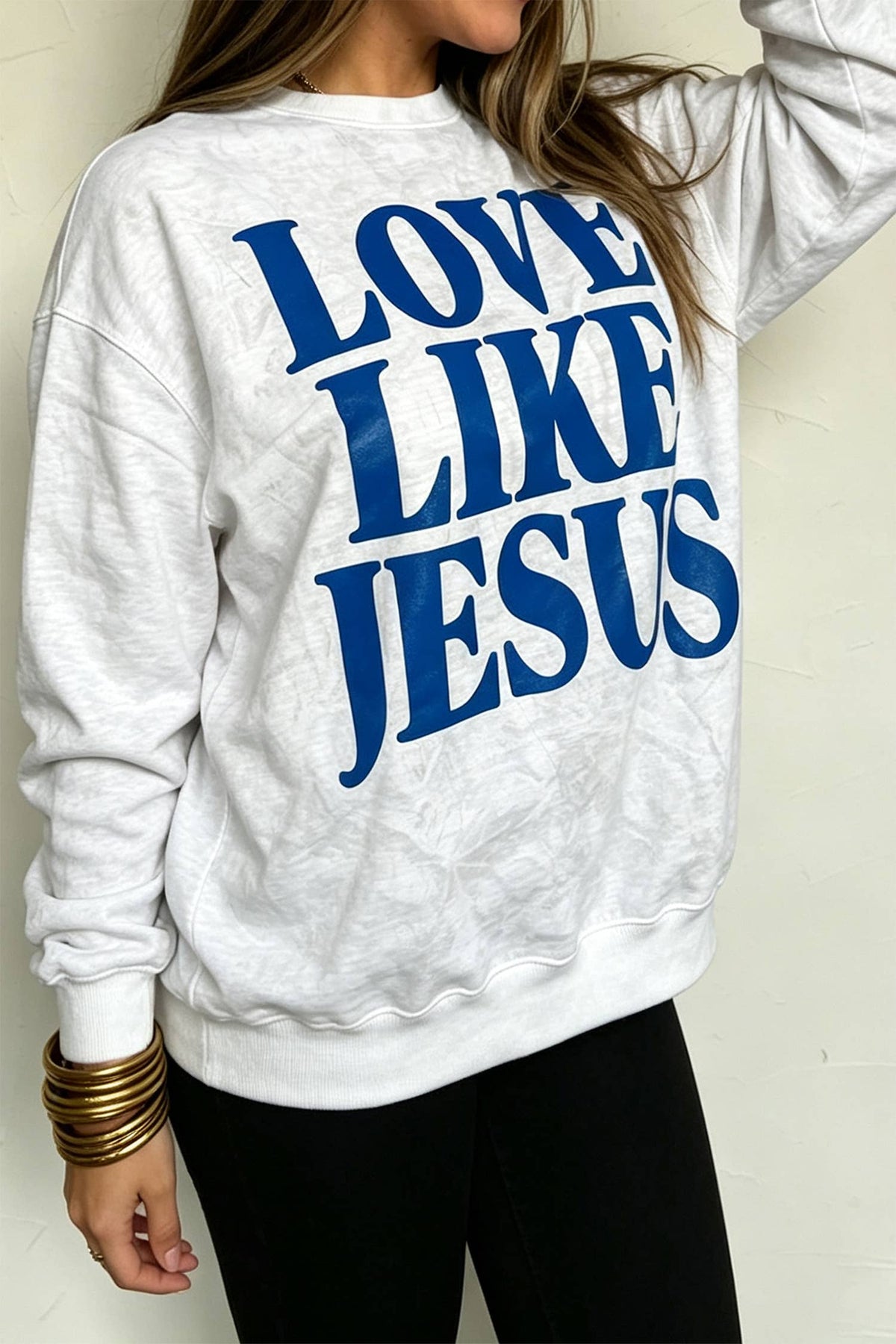 Love Like Jesus Camo Print Pullover Sweatshirt