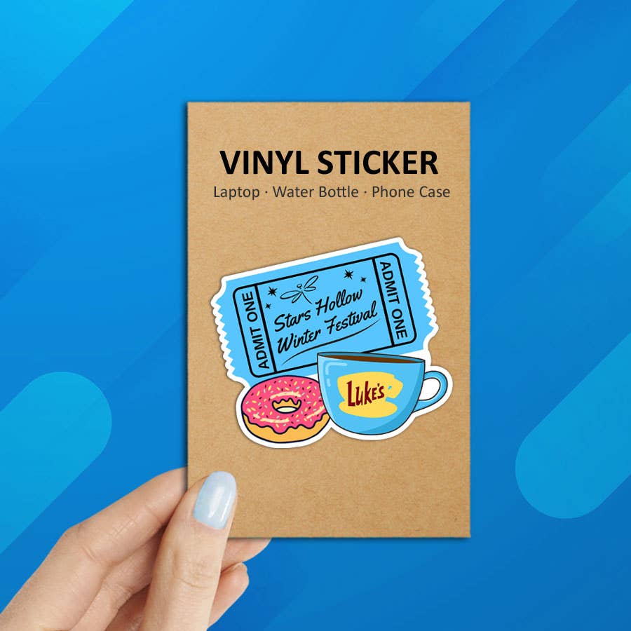 Gilmore Girls Winter Festival Laptop Sticker: Packaged