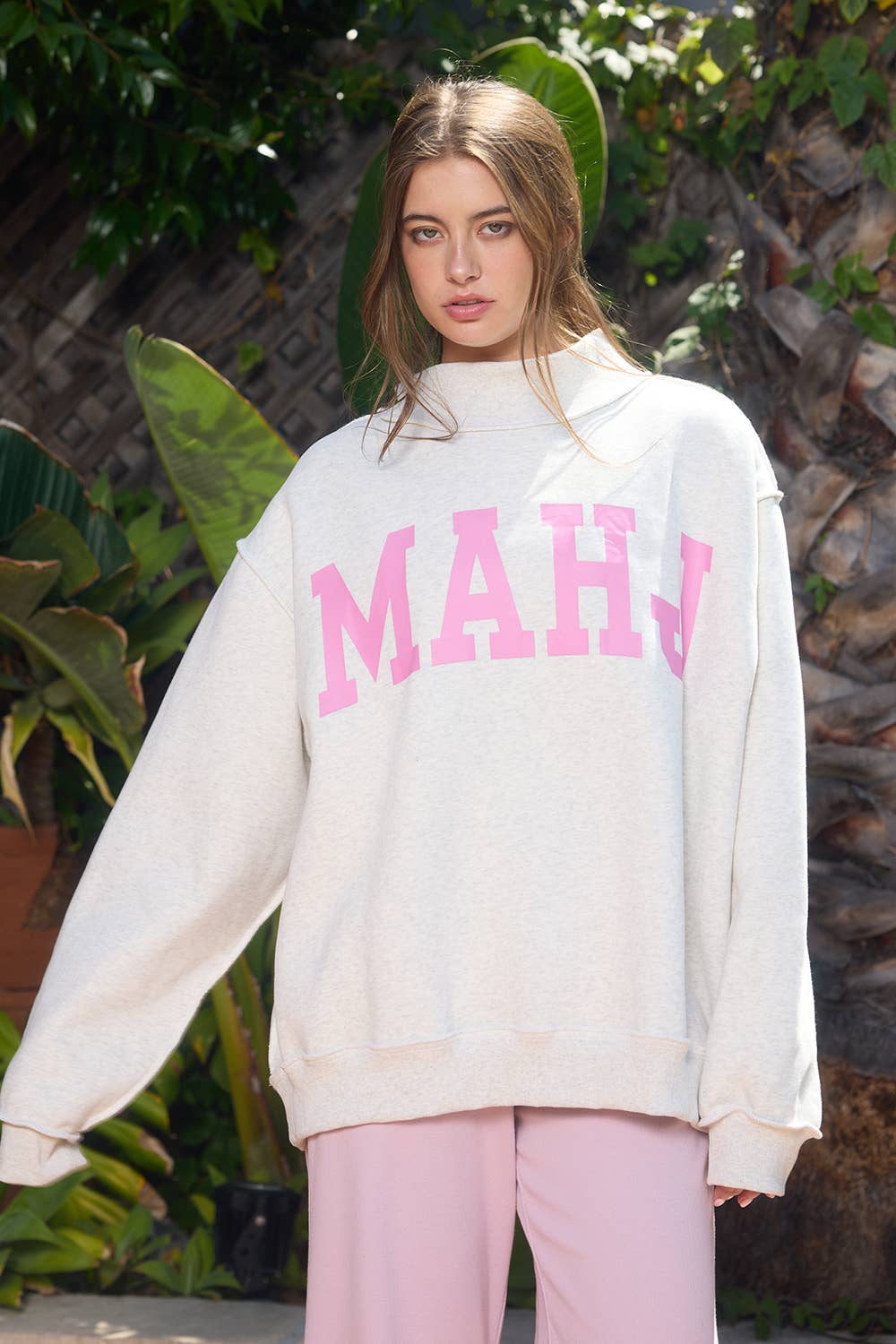 MAHJONG | Reversible "MAHJ"&"BAM" MockNeck Sweatshirt
