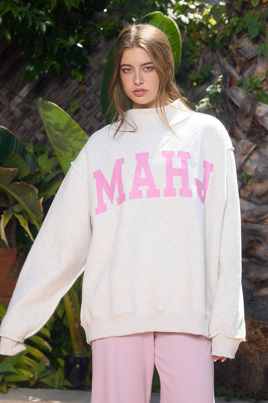 MAHJONG | Reversible "MAHJ"&"BAM" MockNeck Sweatshirt