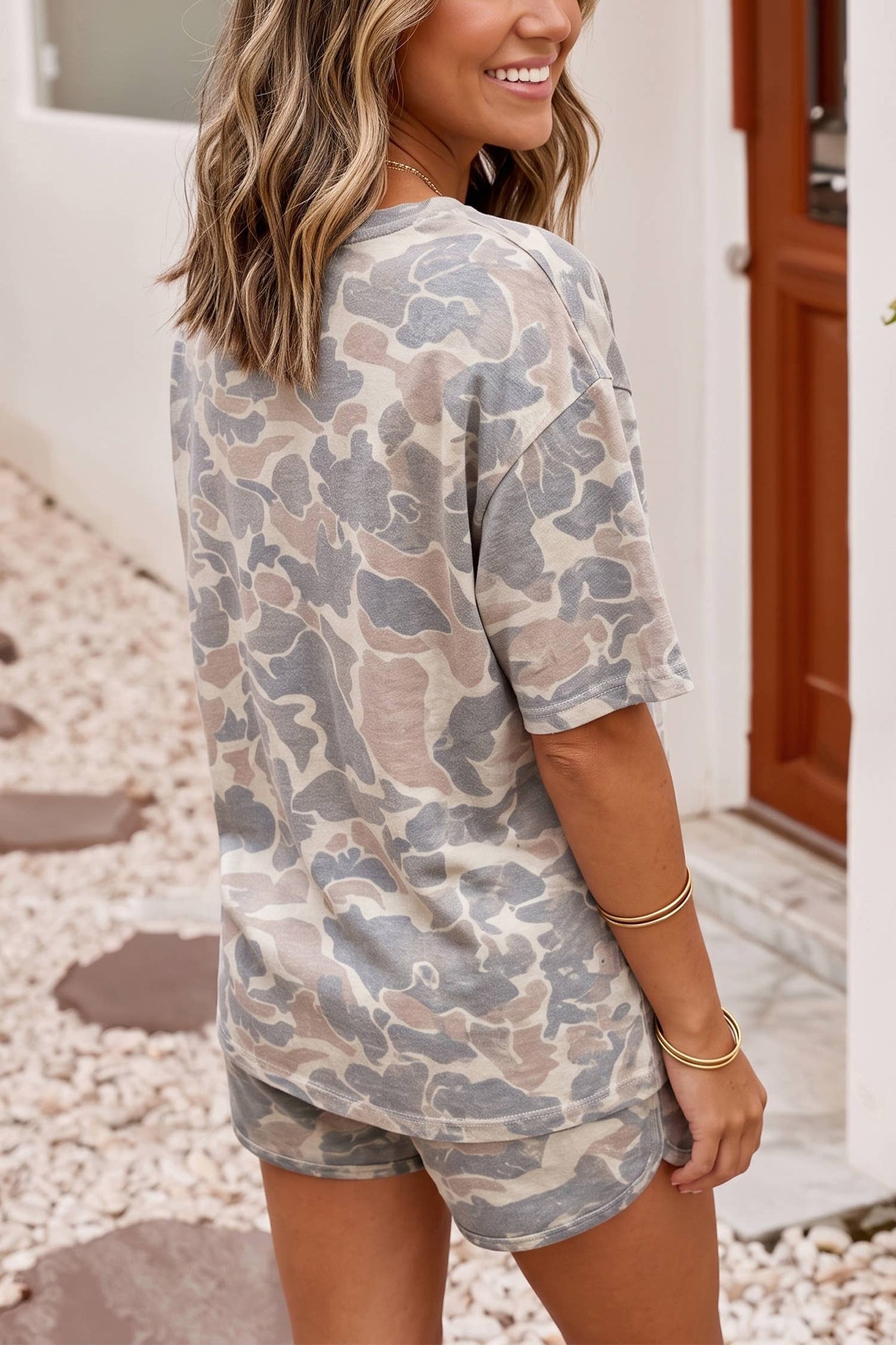LDC JESUS LOVES YOU Camouflage Print Shot Two Piece Set: Multicolour / L