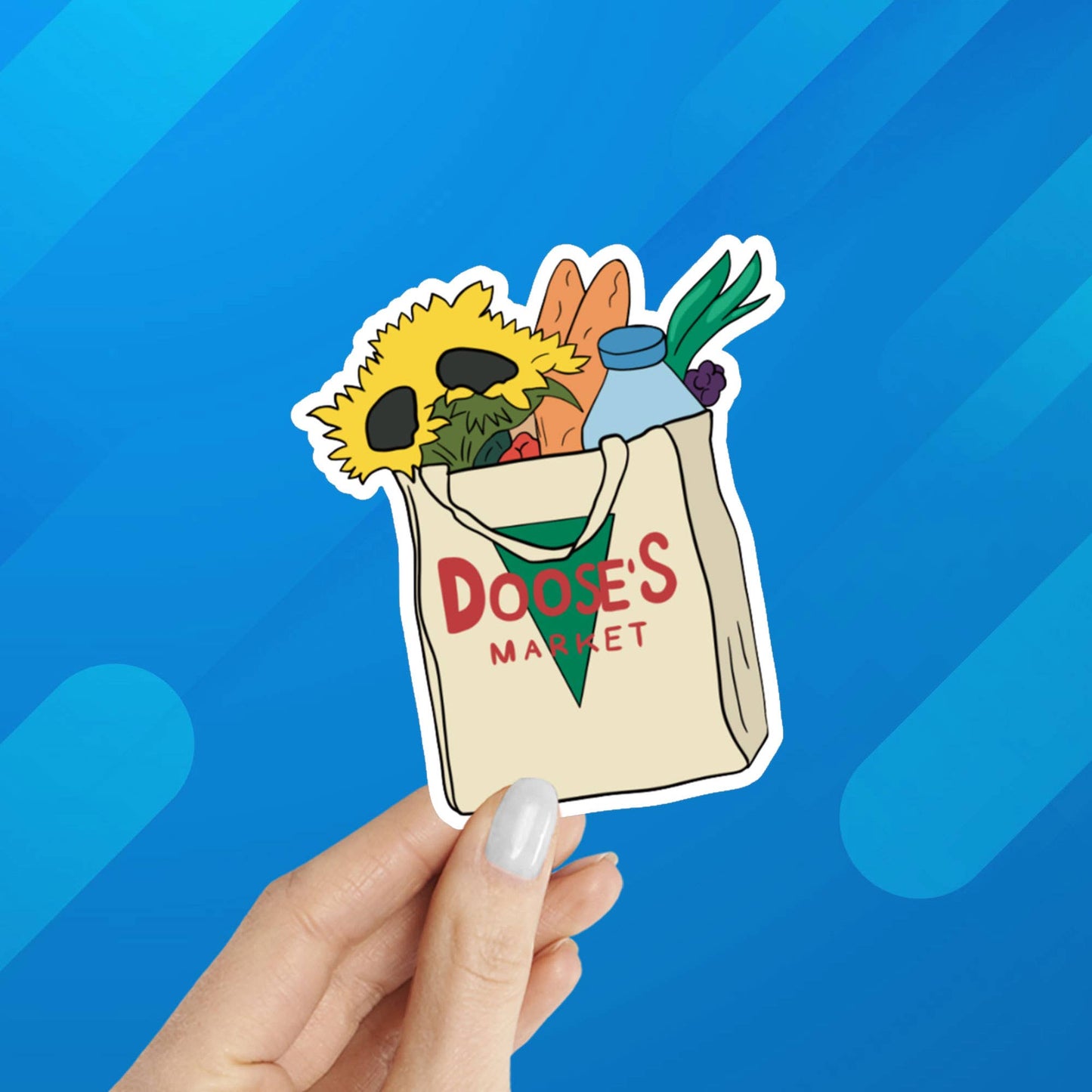 Gilmore Girls Doose's Market Laptop Sticker: Packaged