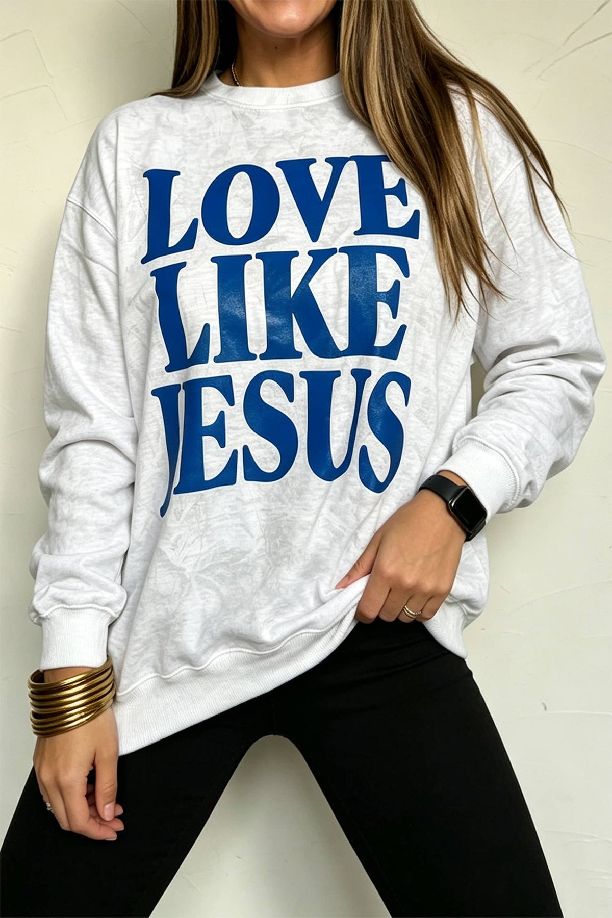 Love Like Jesus Camo Print Pullover Sweatshirt