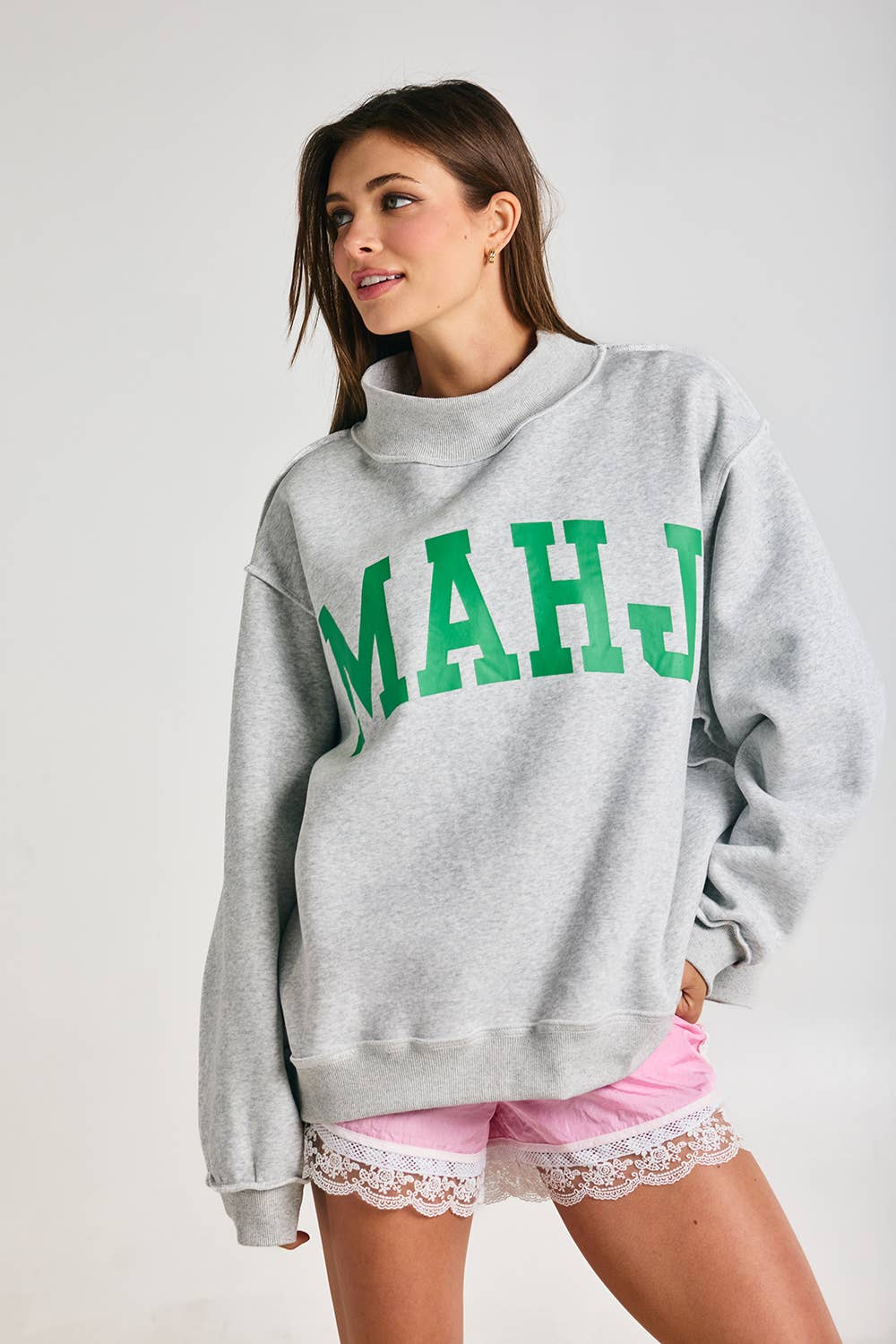 MAHJONG | Reversible "MAHJ"&"BAM" MockNeck Sweatshirt