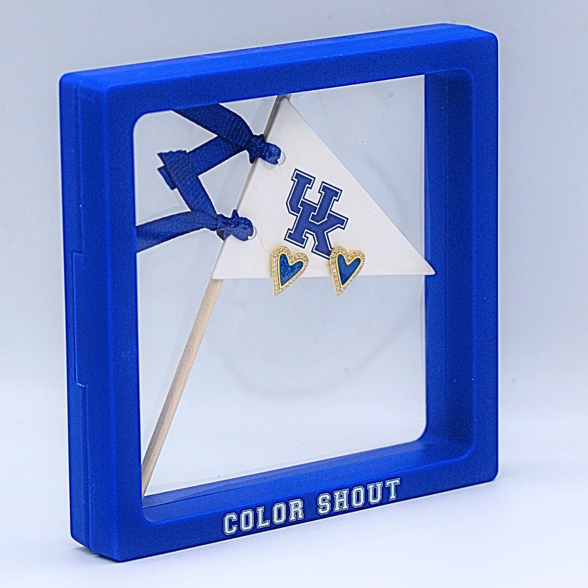 University of Kentucky Heart Studs on Logo Pennant Flag