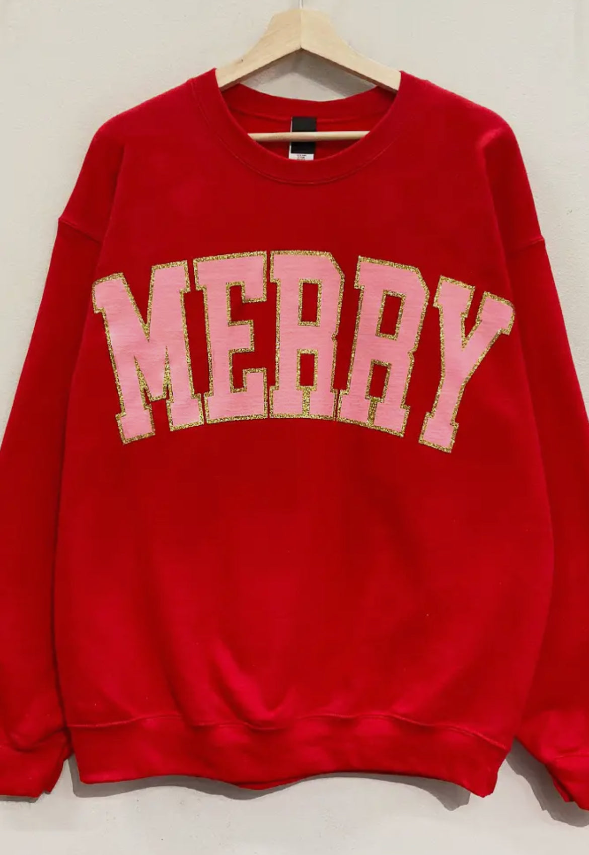 Merry Pink and Red Glitter Sweatshirt