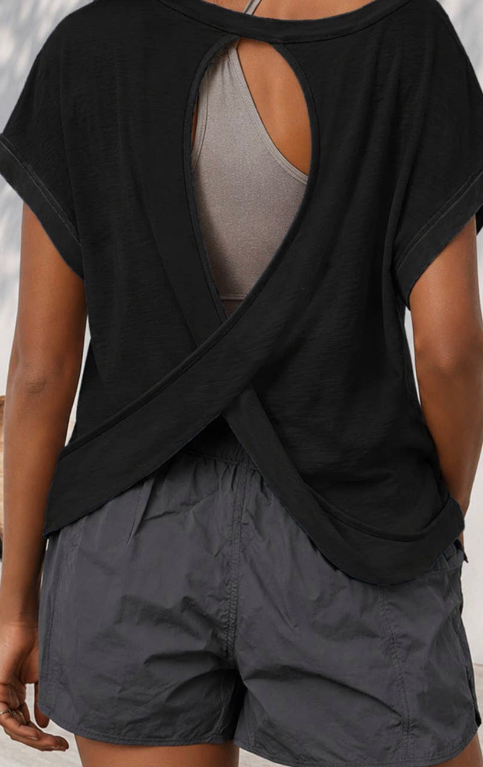 Black Cross-Back Shirt