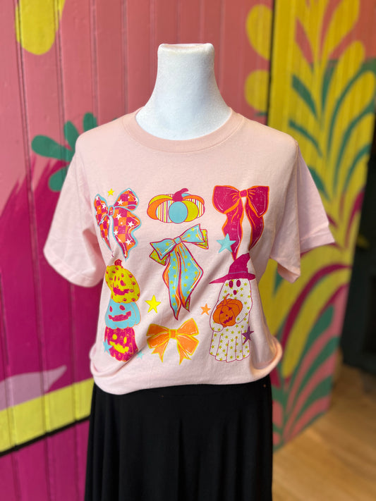 Spooky Pumpkin Bow Tee