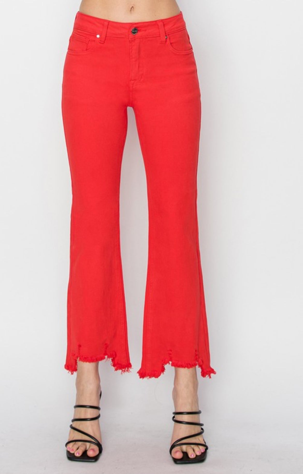 Risen Red Cropped Jeans