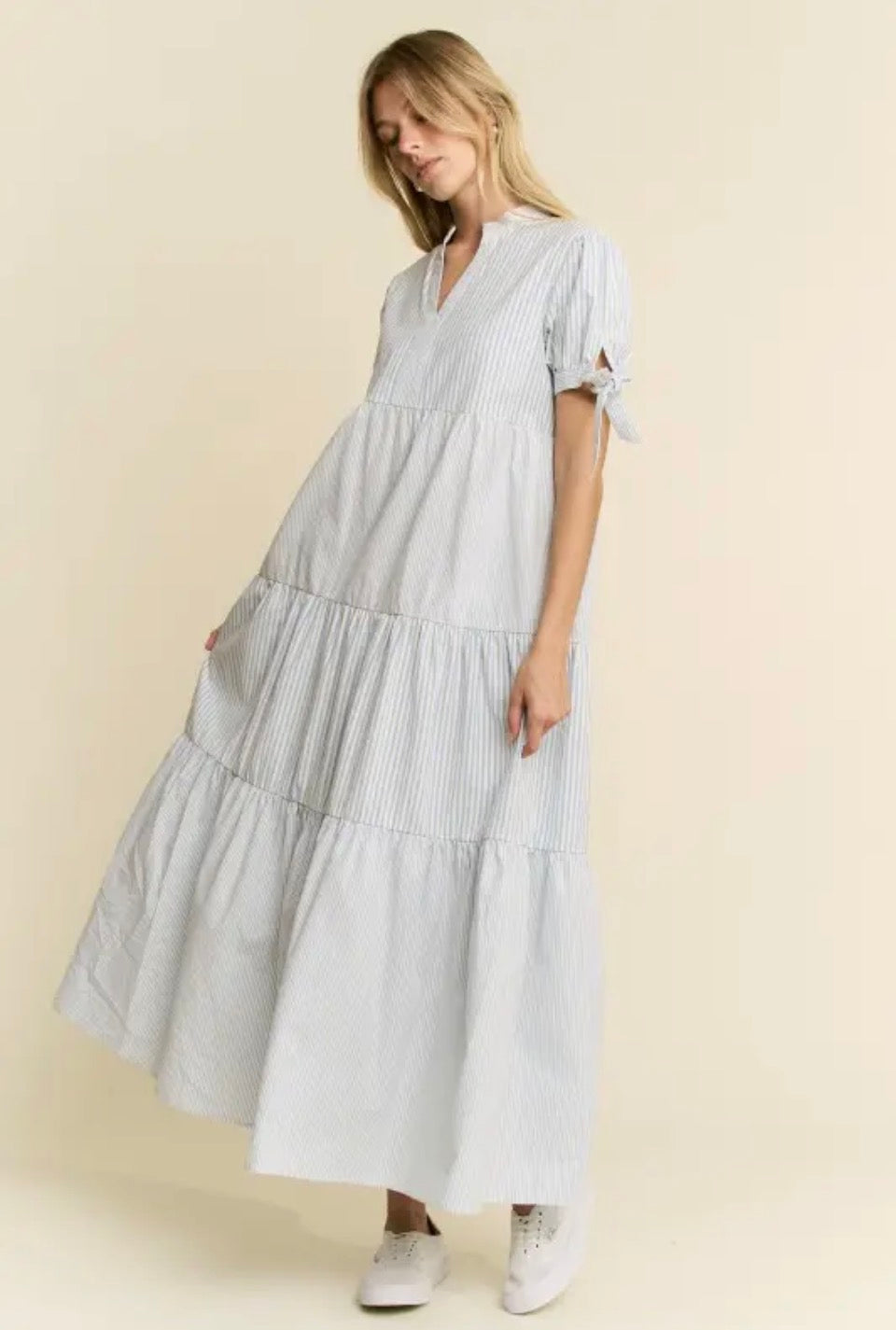 Striped Tiered Maxi Dress