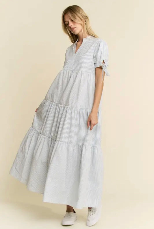 Striped Tiered Maxi Dress