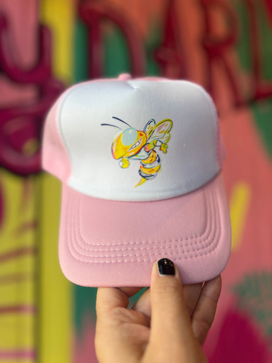 Yellow Jacket Doodle Hat Pink