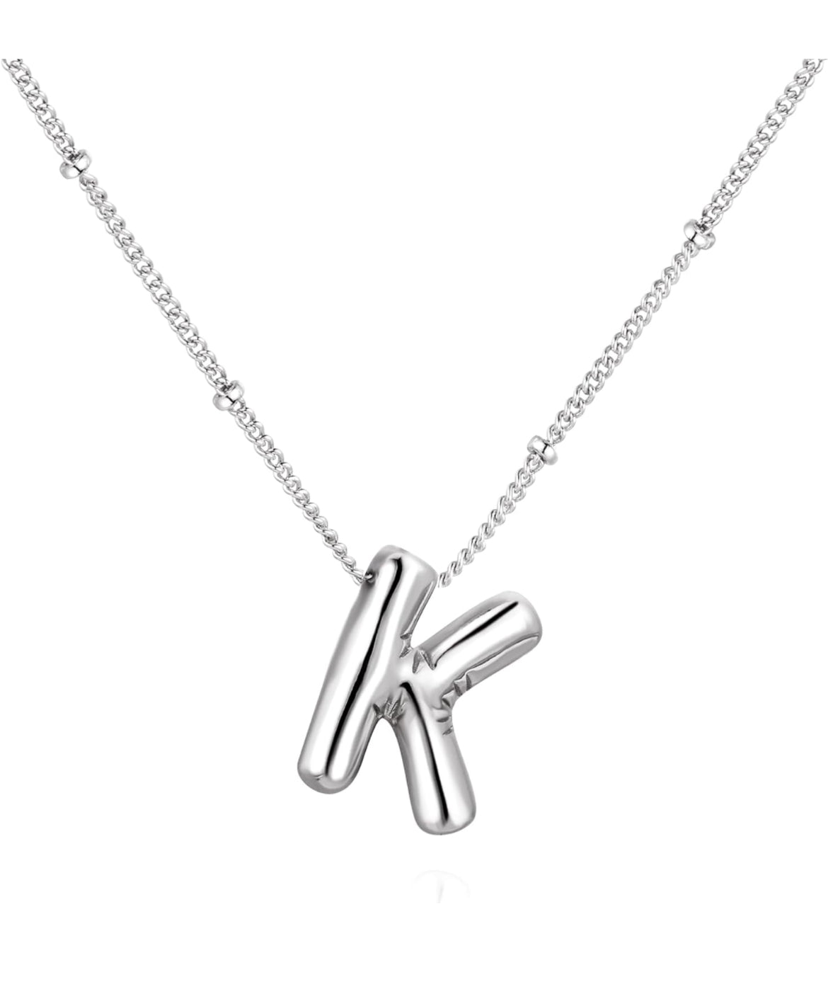 Silver Bubble Letter Necklace