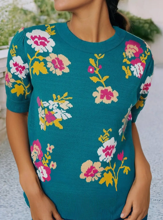 Flower Knit Top