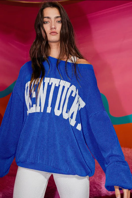 Oversized Kentucky Sweatshirt in Blue