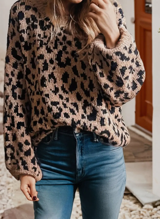 Leopard Round Neck Sweater