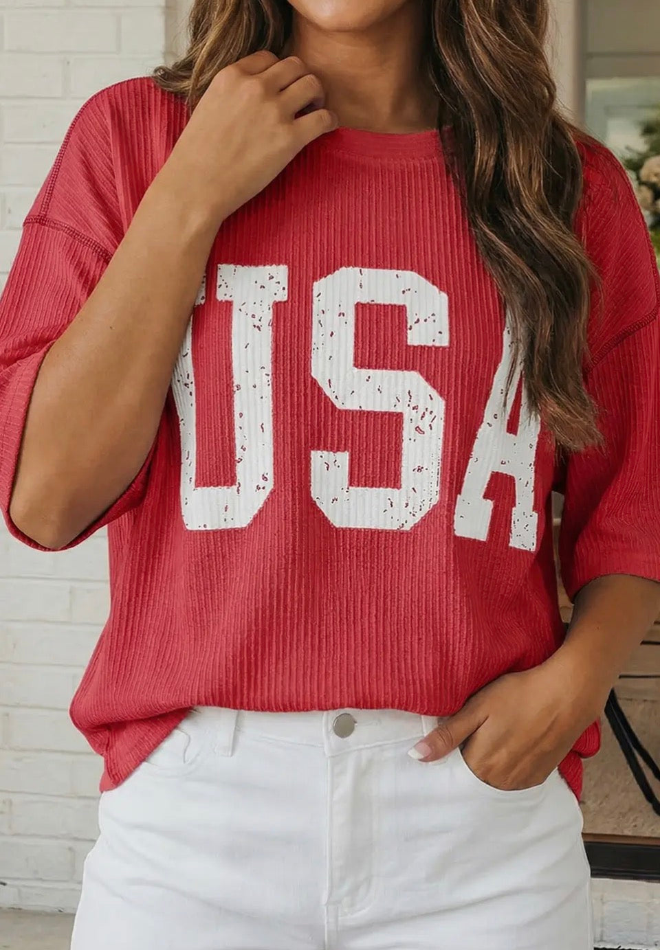 USA Ribbed Loose Top